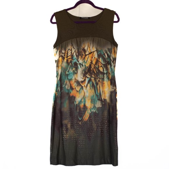 Betty Barclay Dresses & Skirts - Betty Barclay Abstract Print Jersey Midi Dress Feathers